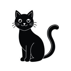  Minimalist Halloween Cat Icon.eps
