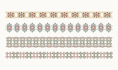 Pastel Ethnic Border Collection – Decorative Seamless Folk Trim Set