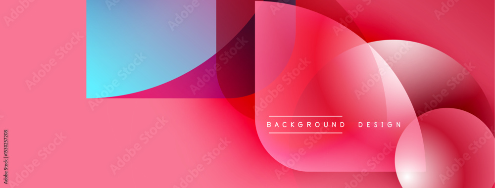 Leinwandbilder Abstract pink background. Overlapping shapes create dynamic visual effect. Modern design elements present smooth gradients.