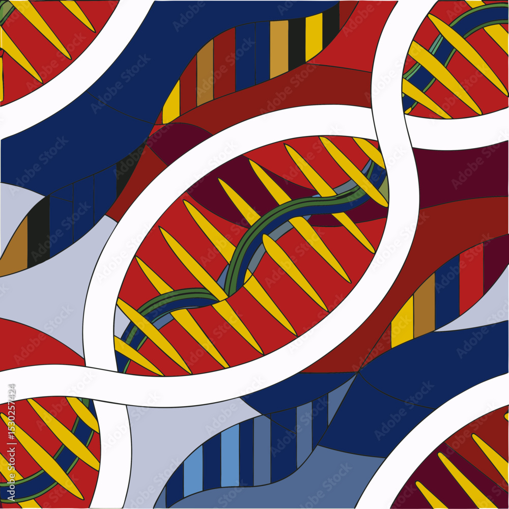 Poster abstract pattern with oval shapes and colorful elements