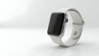 Smart Watch Displaying Blank Screen on White Background