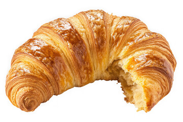 Delicious golden brown croissant pastry bakery food breakfast french isolated png image stock photo isolated on transparent background