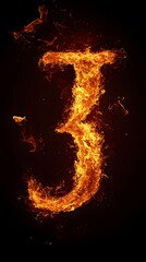 Fototapeta premium abstract fire flame forming letter shape