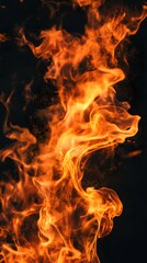 Fototapeta premium realistic orange fire flames