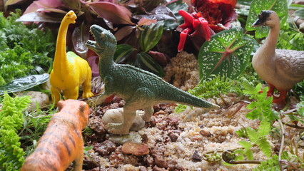 Ancient animal backgrounds showcase prehistoric creatures, revealing Earth’s distant past through dramatic, natural scenes © XOnePhoto