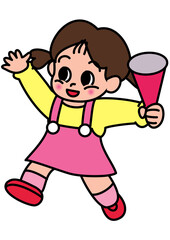 応援する女の子
