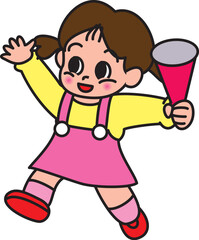 応援する女の子
