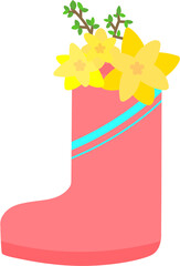 rain boots with flowers