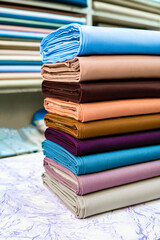 Vibrant Fabric Rolls: A Colorful Textile Collection