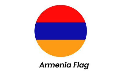 Armenian Tricolor: Circular Flag Icon Graphic