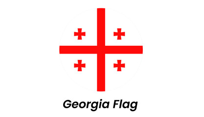 Red Cross of St. George: Georgian National Symbol on White Background