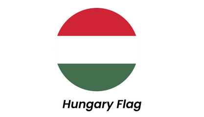 Circular Hungarian Flag Icon: Red, White, Green