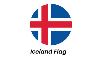 Fototapeta premium Icelandic Flag: Circular Design, Bold Red Cross on Blue