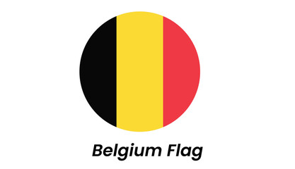 Fototapeta premium Circular Belgian Flag Icon: Black, Yellow, Red Tricolor