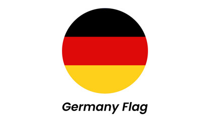 Circular German Flag Icon: Black, Red, Gold Triband