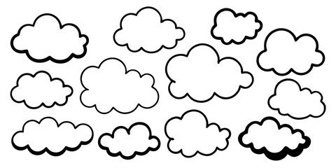 Obraz premium Cartoon cloud shapes collection for design