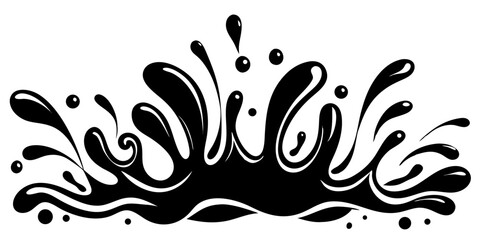 Fototapeta premium Abstract black ink splash graphic design element