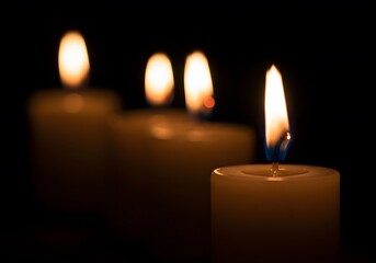 Burning Candles in the Dark, Peaceful Night