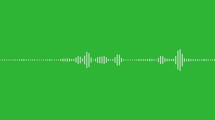 White digital audio waveform equalizer on green screen background. Line digital minimalist voice and soundtrack audio waveform equalizer. Dynamic equalizer visual effect. audio wave digital frequency. - Powered by Adobe