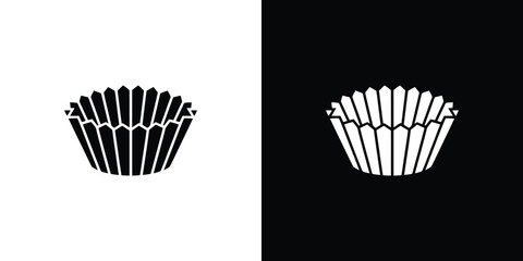 Bicolor of Cupcake Liner on White and Black Backgrounds, Abstract Design