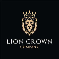 lion head crown logo design creative concept idea