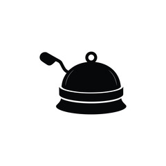 Fototapeta premium Black and White Illustration of a Cloche Food Cover with Handle and Base