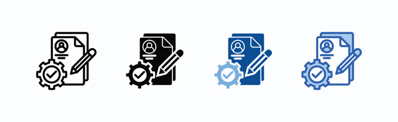 Job Application icon sheet multiple style collection isolated vector