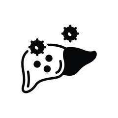 Black solid icon for hepatitis