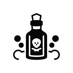 Black solid icon for poisoning
