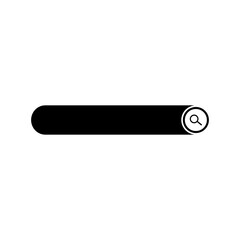 Black rounded corner searh bar icon