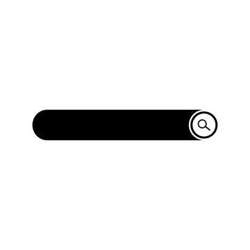 Black rounded corner searh bar icon