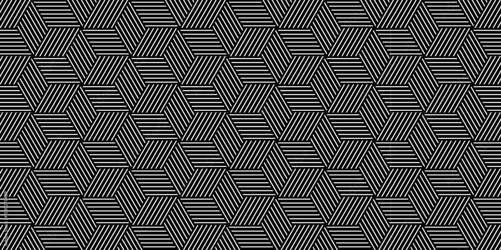 Poster seamless pattern abstract geometric with stripes fabric and cloth design. black ornament. vector geo