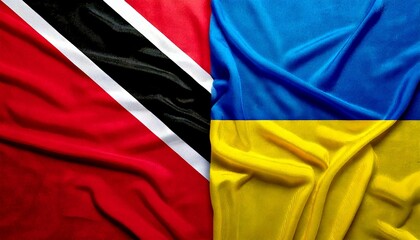 トリニダード・トバゴの国旗とウクライナの国旗。(Trinidad and Tobago flag and Ukraine flag.)
