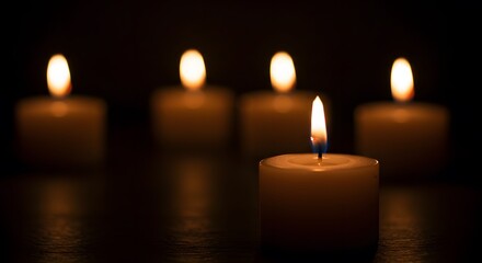 Glowing Candles in the Dark: A Symbol of Hope and Remembrance