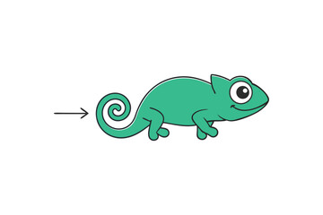 green chameleon cartoon