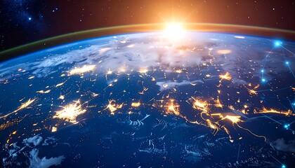 Photo Showing Network, Satellites, Servers, Books, Connecting World