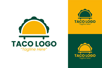 Modern Taco Logo Design with Green and Yellow Color Scheme for Food Branding