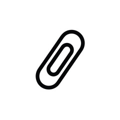 Obraz premium Black Outline of an Angled Paper Clip on a White Background Illustration