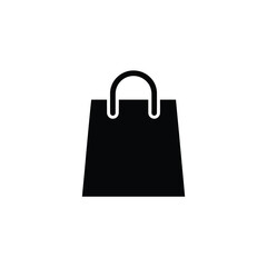 Black Silhouette Illustration of a Shopping Bag With Rounded Handle Icon