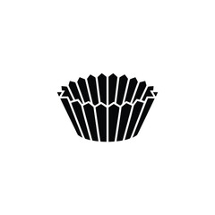 Black Silhouette of a Cupcake Liner with Jagged Edges and White Outline