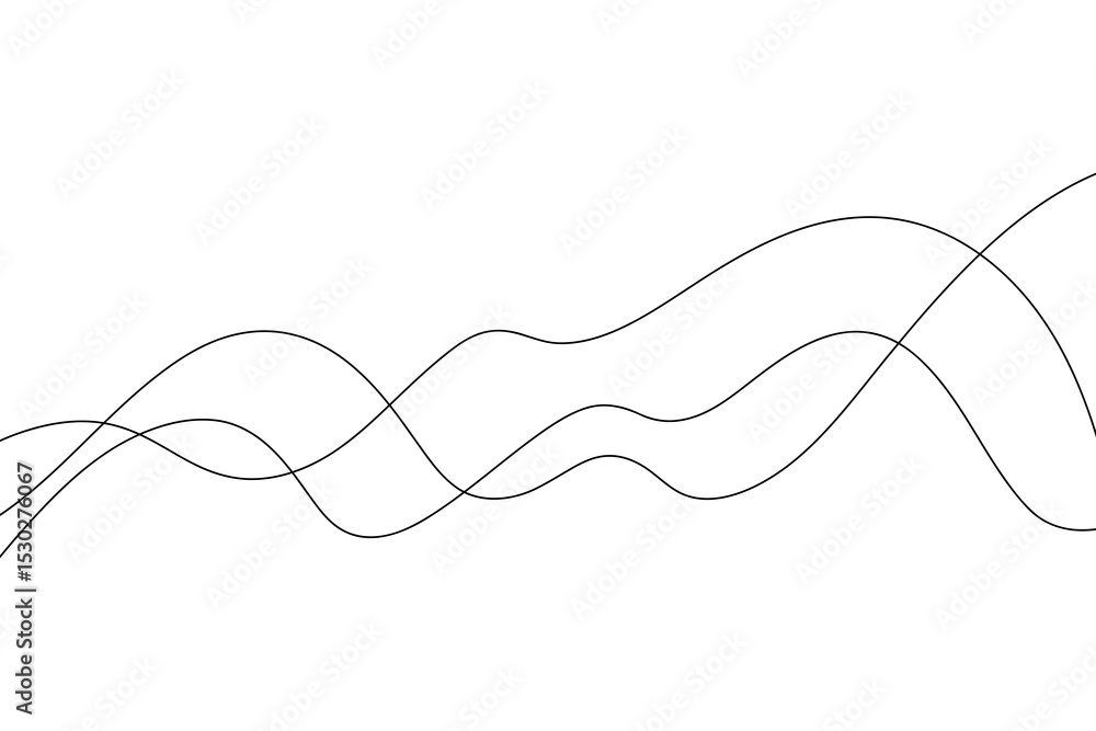 Poster abstract wavy endless lines on a white background. modern minimalistic background, vector. fine line