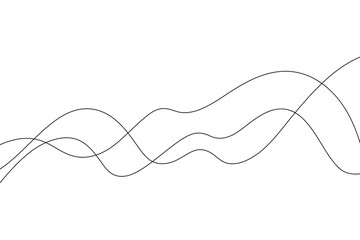Abstract wavy endless lines on a white background. Modern minimalistic background, vector. Fine lines with curves for decoration, design, banner, background. Background image with space for text