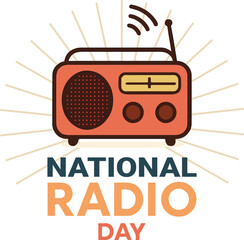 National Radio Day Celebration Illustration