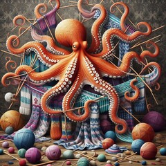 Obraz premium sweaters with all eight arms creating