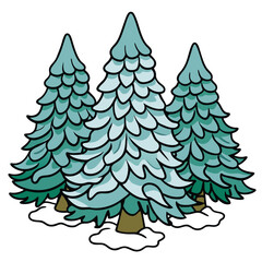 Obraz premium Printable black outline pine tree design