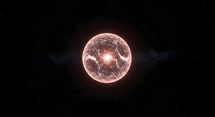 Obraz premium Glowing celestial body in deep space