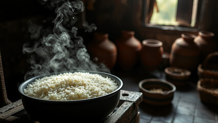 cooking in the kitchen