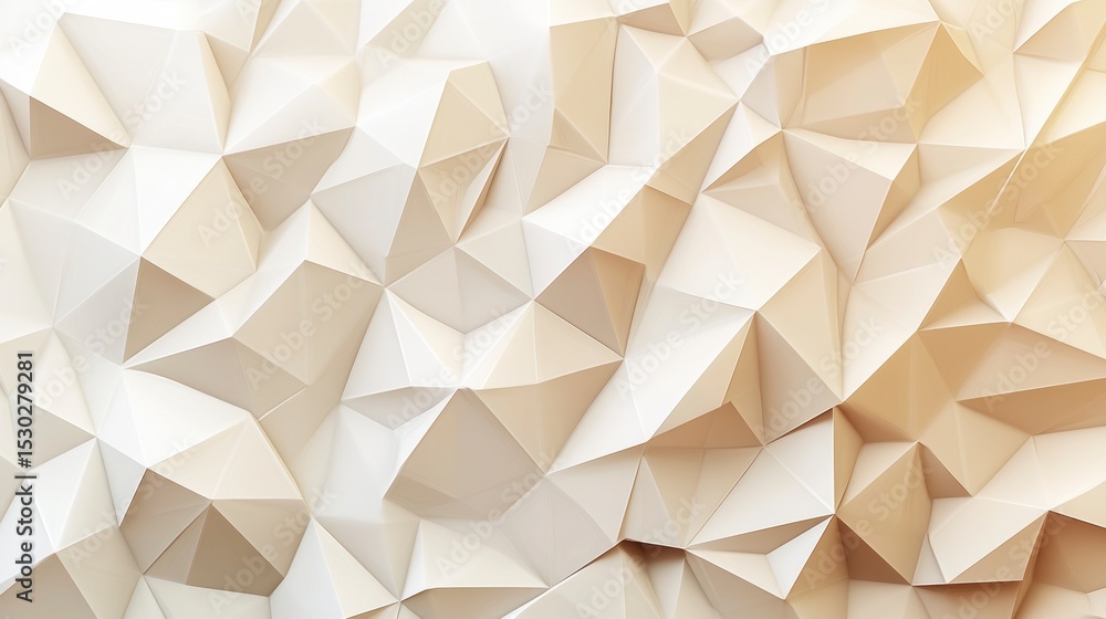 Poster abstract beige low-poly background with triangular pattern and texture.