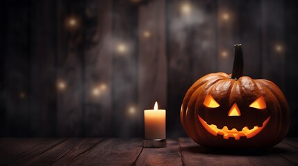 Halloween pumpkin jack o lantern candle spooky dark night october holiday seasonal decoration festive