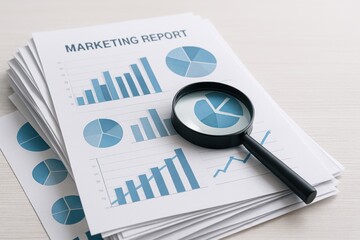 Detailed Marketing Report with Visual Data Analysis Featuring Graphs and Charts on Business Strategies and Performance Metrics